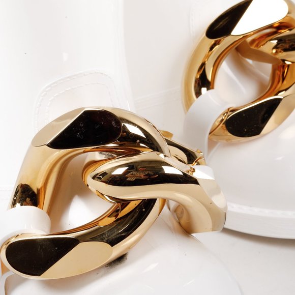 JW Anderson White Rubber Chain Embellished Ankle Boots - Picture 7 of 10